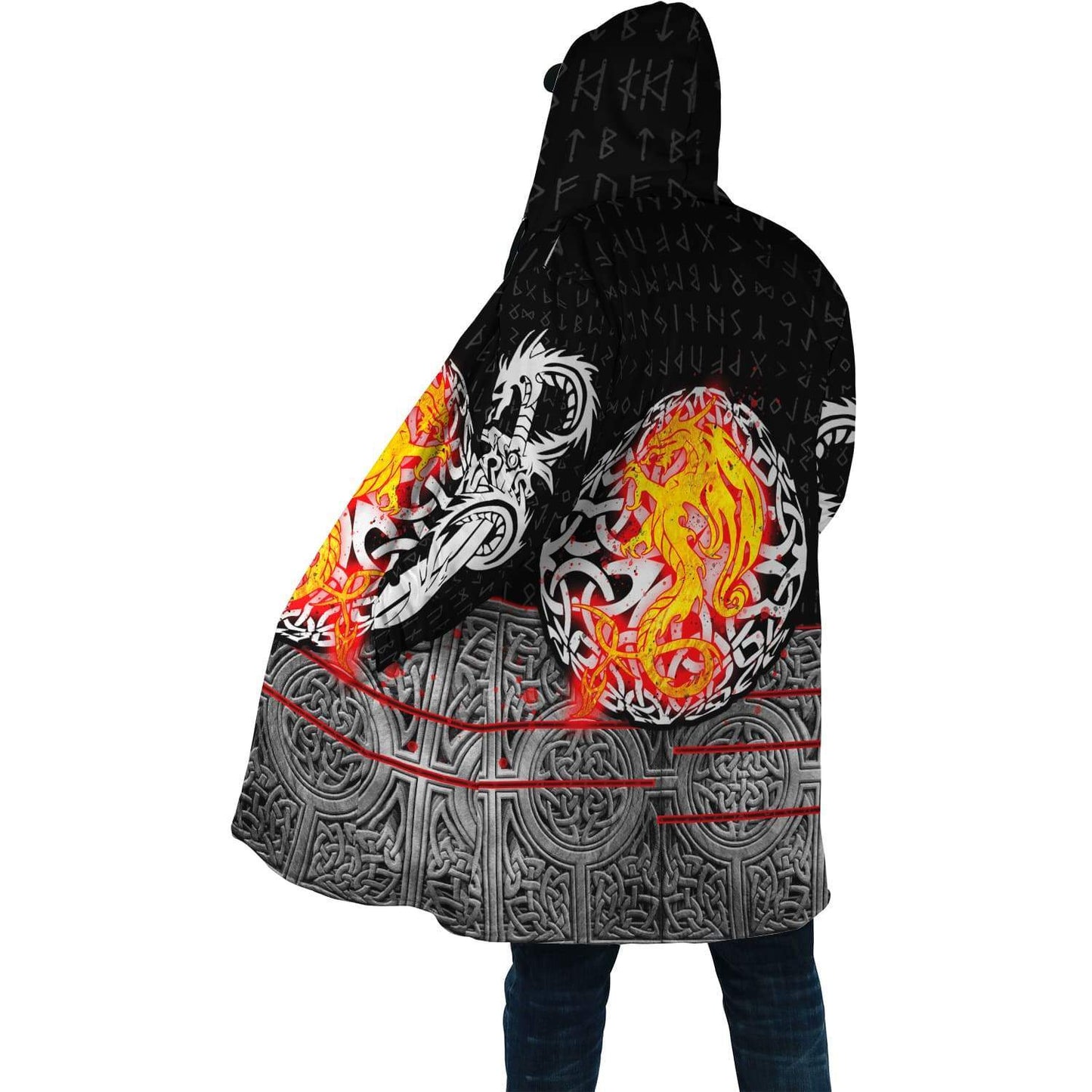 Nidhogg Viking Tattoo 3D Over Printed Hoodie Cloak for Men and Women-ML