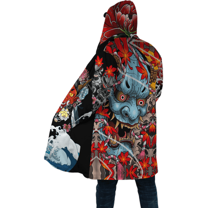 Japanese Oni Mask  3D Over Printed Cloak-ML