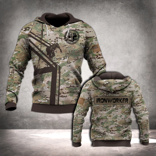 Premium 3D Printed Camo Ironworker Shirts MEI