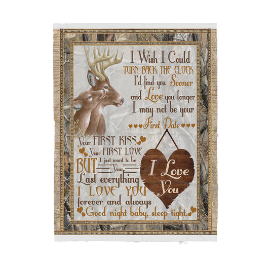 Love Deer Couple Sherpa Blanket TN