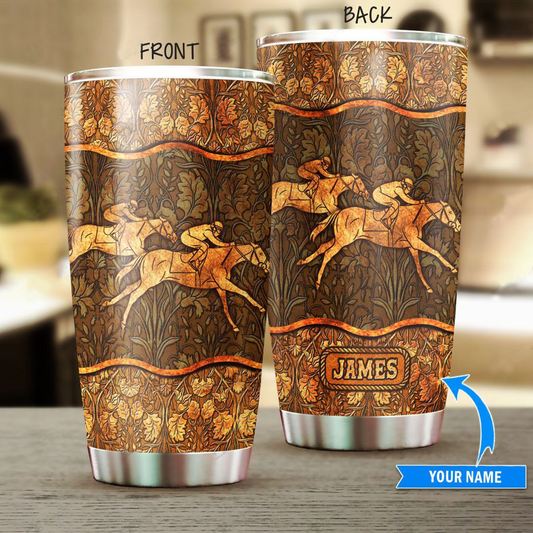 Personalized Horse Racing Stainless Steel Tumbler 20Oz