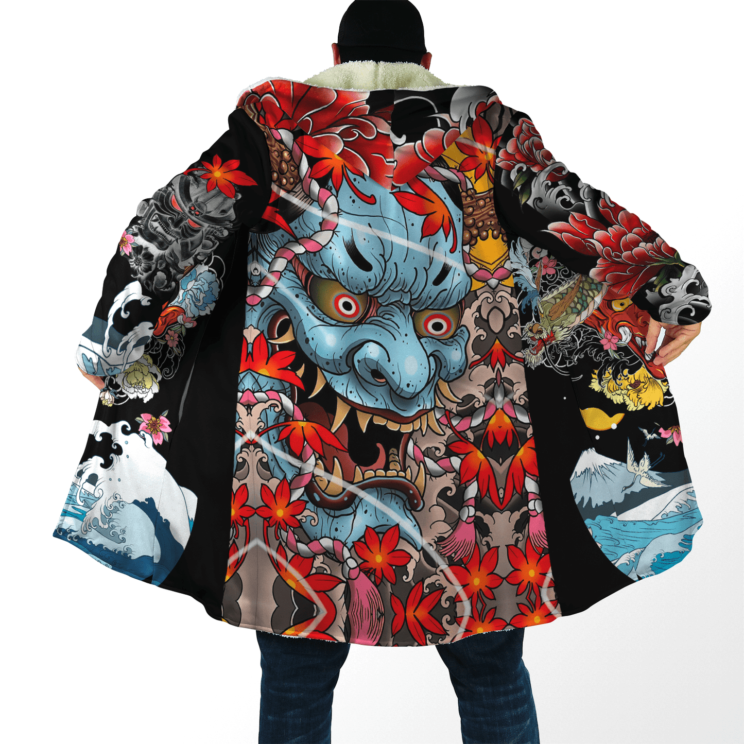 Japanese Oni Mask  3D Over Printed Cloak-ML