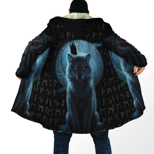 Fenrir Viking Wolf And Moon 3D Over Printed Hoodie for Men and Women-ML