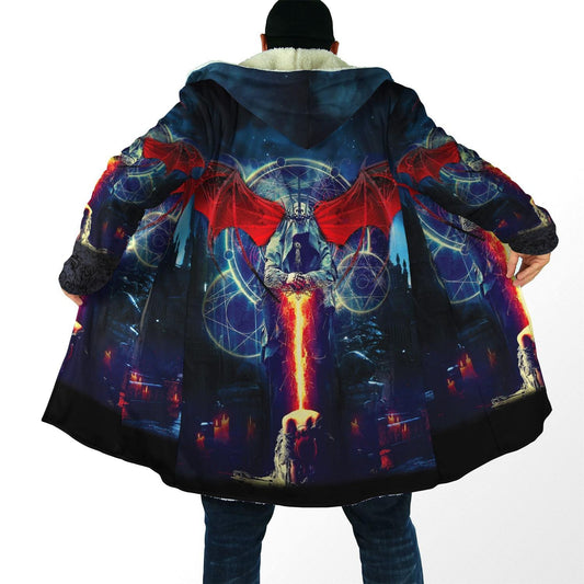 Death & Live Gothic Art  3D Over Printed Cloak for Men and Women-ML