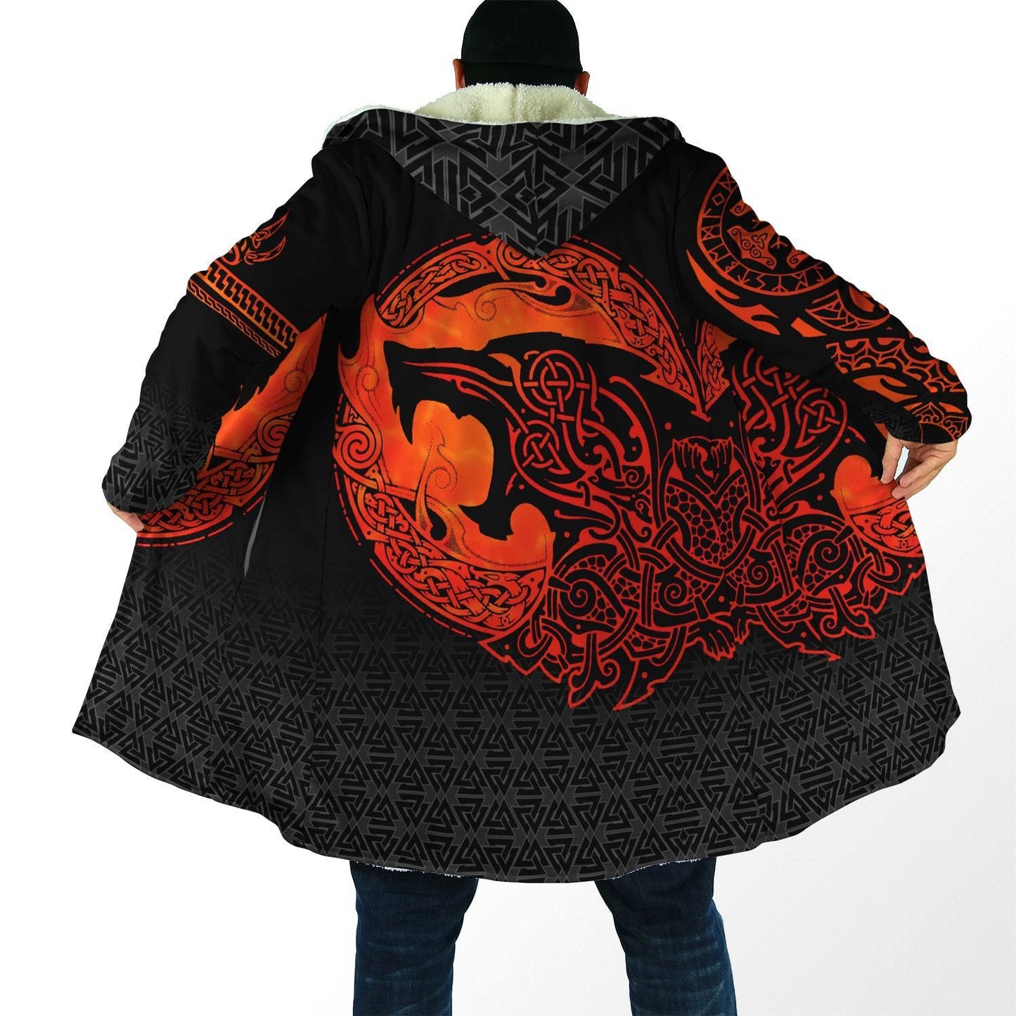 Fenrir Viking 3D Tattoo Over Printed Hoodie for Men and Women-ML