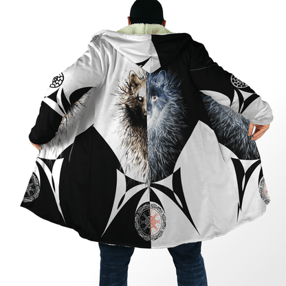 Day and Night Wolf 3D Over Printed Hoodie for Men and Women-ML