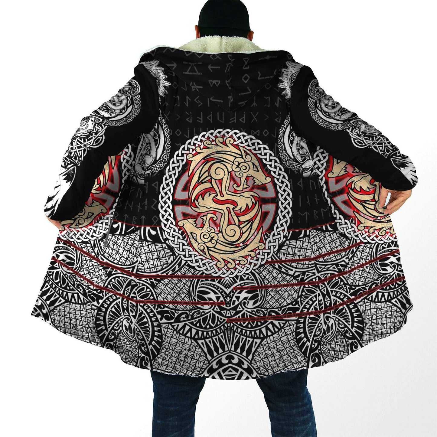 Fenrir Viking Tattoo 3D Over Printed Hoodie for Men and Women-ML