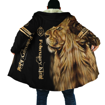 Custom Name February King Lion  3D All Over Printed  Unisex Shirt