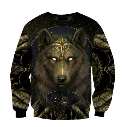 Wolf Tattoo 3D Over Printed Unisex Shirts