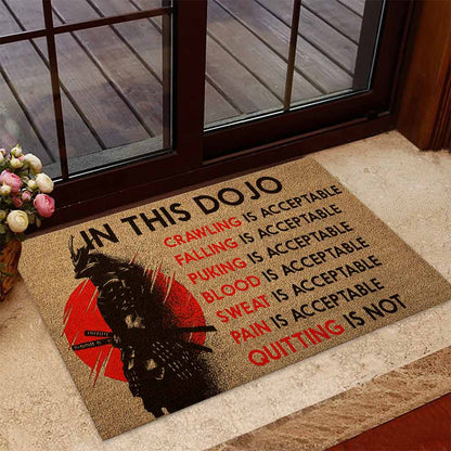 Fear Does Not Exist In This Dojo Samurai Coir Pattern Print Doormat