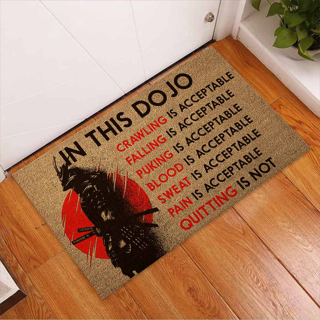 Fear Does Not Exist In This Dojo Samurai Coir Pattern Print Doormat