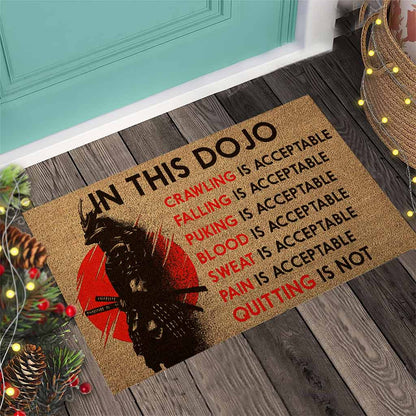 Fear Does Not Exist In This Dojo Samurai Coir Pattern Print Doormat