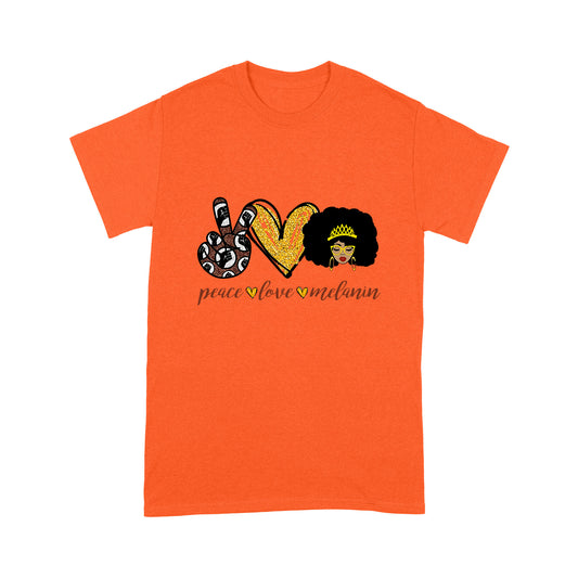 Peace Love Melanin Black Girl T-shirt MEI