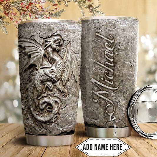 Personalized Name Dragon Stainless Steel Tumbler