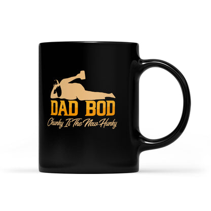 Best Gift For Dad Black Mug Chunky Is The New Hunky