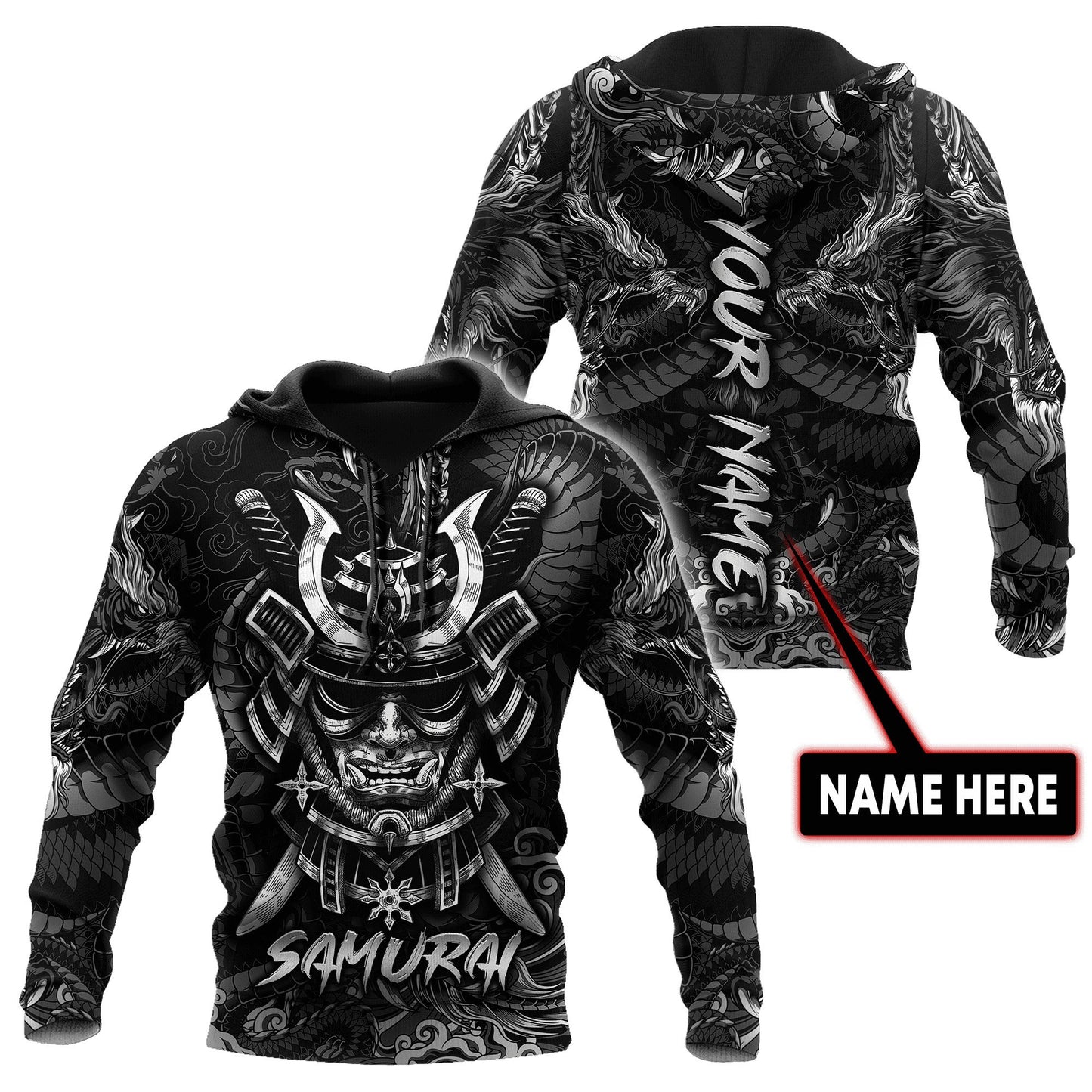 Custom Name Samurai Mask 3D All Over Printed Unisex Shirts