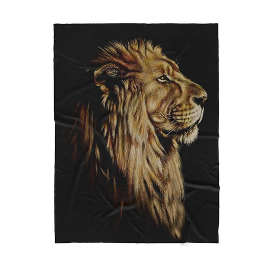 Lion Portrait - Sherpa Blanket TP