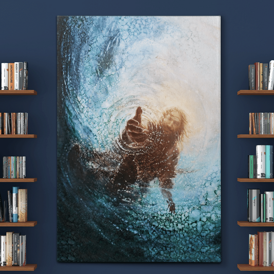 God Give Hand Jesus Portrait Canvas Print Wall Art