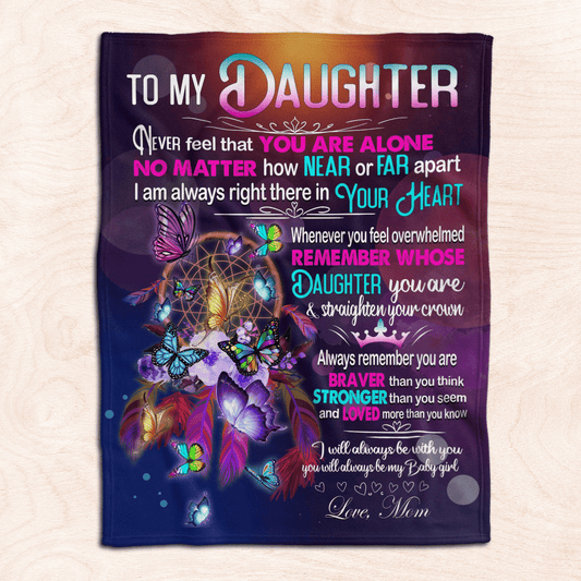 To My Daughter Butterfly Blanket