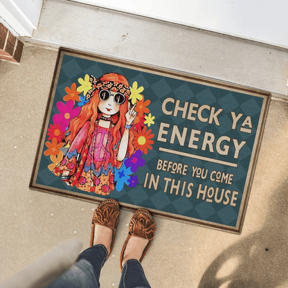 Check Ya Energy Hippie Door Mat