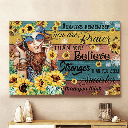Hippie Remember You Are Canvas Poster