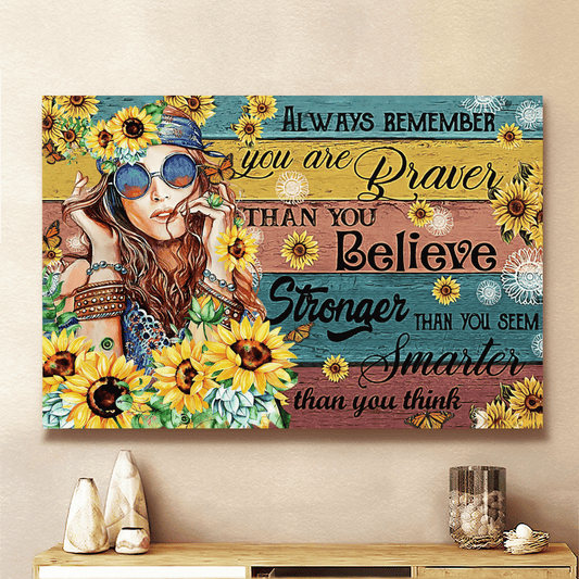 Hippie Remember You Are Canvas Poster