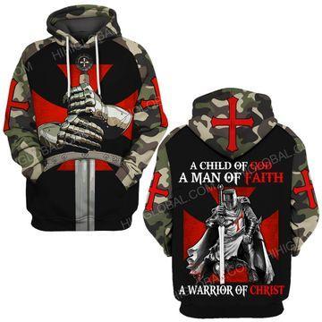 A CHILD OF GOD A MAN OF FAITH A WARRIOR OF CHRIST ALL OVER PRINTED SHIRTS - Amaze Style™-Apparel