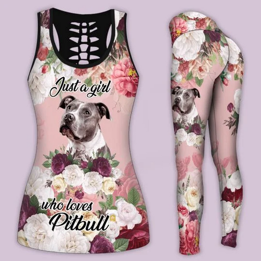 Pitbull Combo Tank top + Legging Outfit for women PL280311 - Amaze Style™-Apparel
