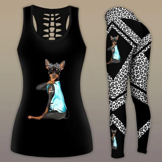 Miniature Pinscher Dog COMBO TANK+LEGGING Outfit for women PL100404 - Amaze Style™-Apparel