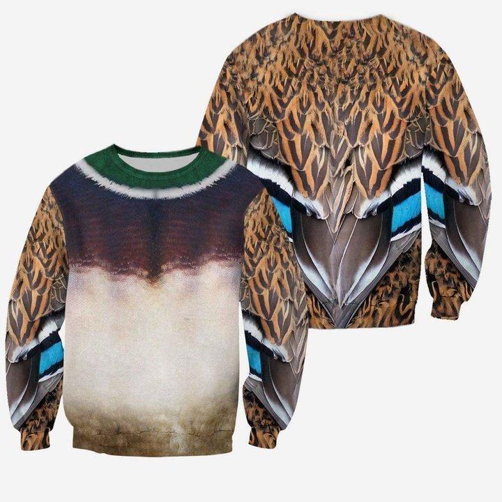 Male Mallard Duck Costume Duck Hunting 3D All Over Printed Shirts for Men and Women TT311001 - Amaze Style™-Apparel