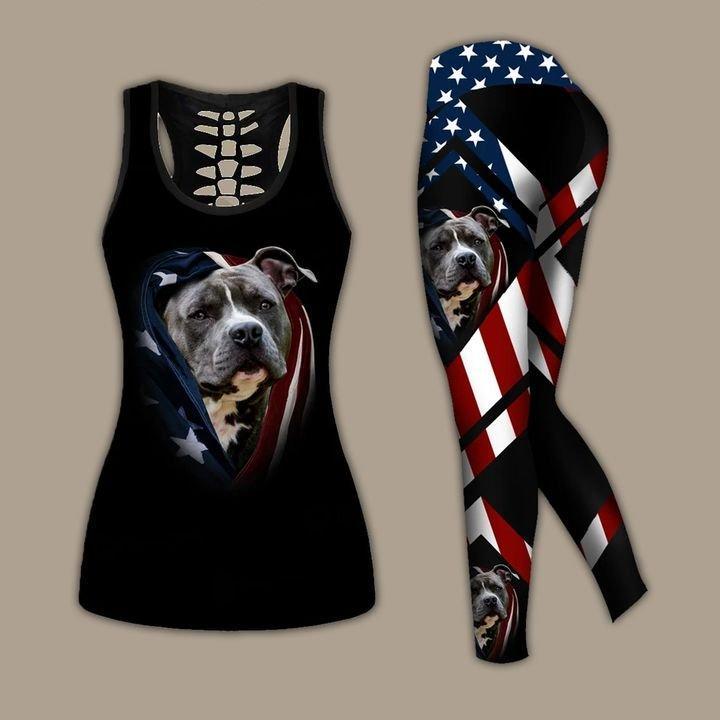 Pitbull Dog Combo Tank + Legging NNK030903 - Amaze Style™-Apparel