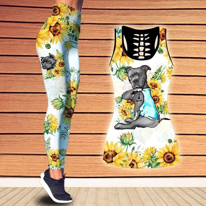 Pitbull Sunflower Combo Tank + Legging TA032014 - Amaze Style™-Apparel