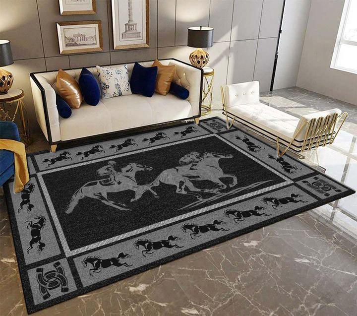 Horse Racing 3D All Over Printed RUG