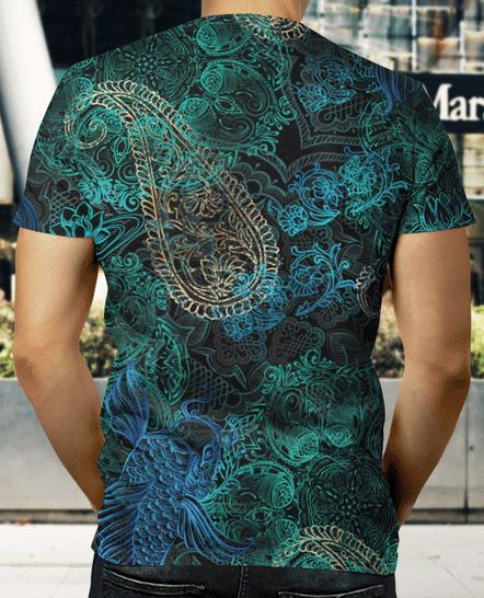 Japanese Kanagawa Sakura Koi Fish All Over 3D T Shirt
