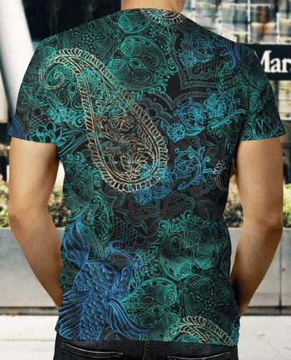 Japanese Kanagawa Sakura Koi Fish All Over 3D T Shirt