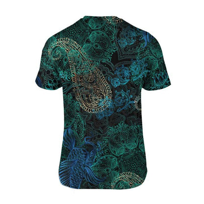 Japanese Kanagawa Sakura Koi Fish All Over 3D T Shirt