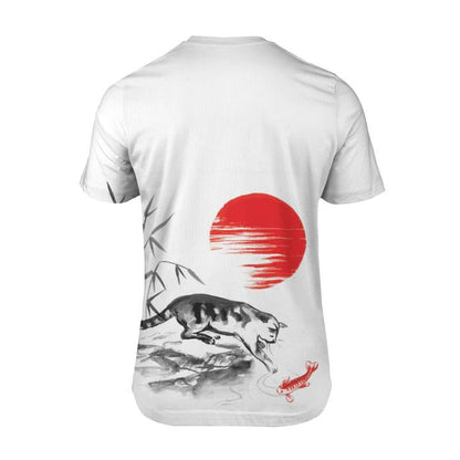 Japanese Kanagawa Sakura Koi Fish All Over 3D T Shirt