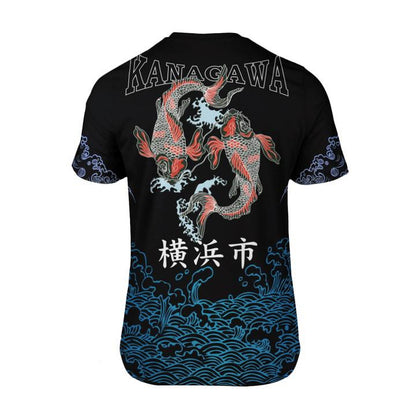 Japanese Kanagawa Sakura Koi Fish All Over 3D T Shirt