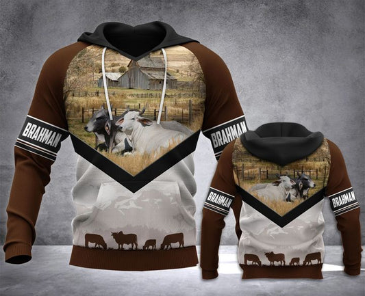 Cattle 3D All Over Printed Hoodie For Men And Women