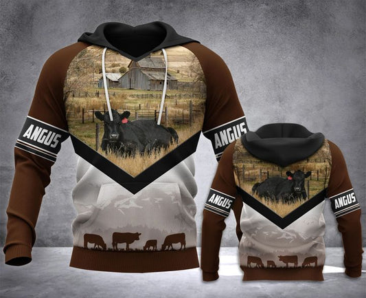 Cattle 3D All Over Printed Hoodie For Men And Women