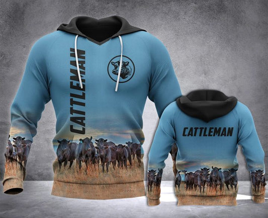 Cattle 3D All Over Printed Hoodie For Men And Women