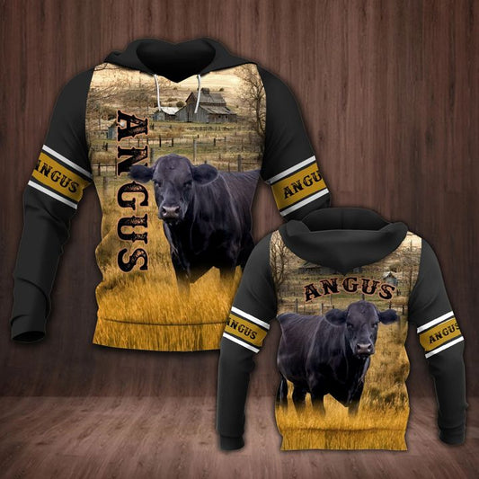 Cattle 3D All Over Printed Hoodie For Men And Women