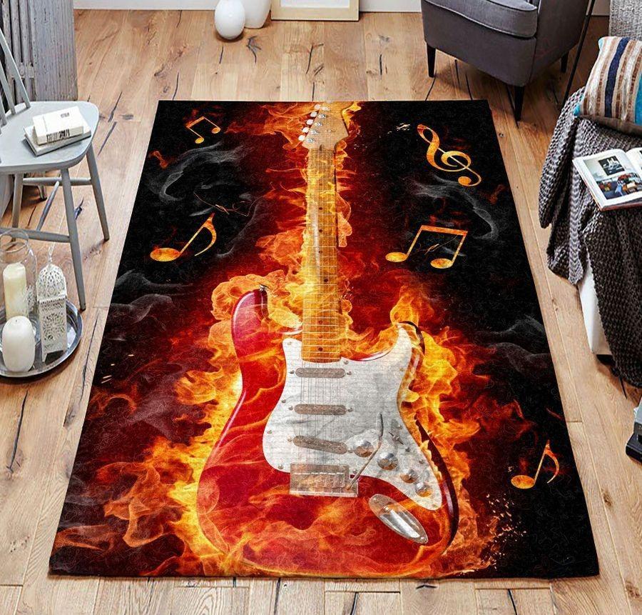 Guitar Fire Rug TA07292005