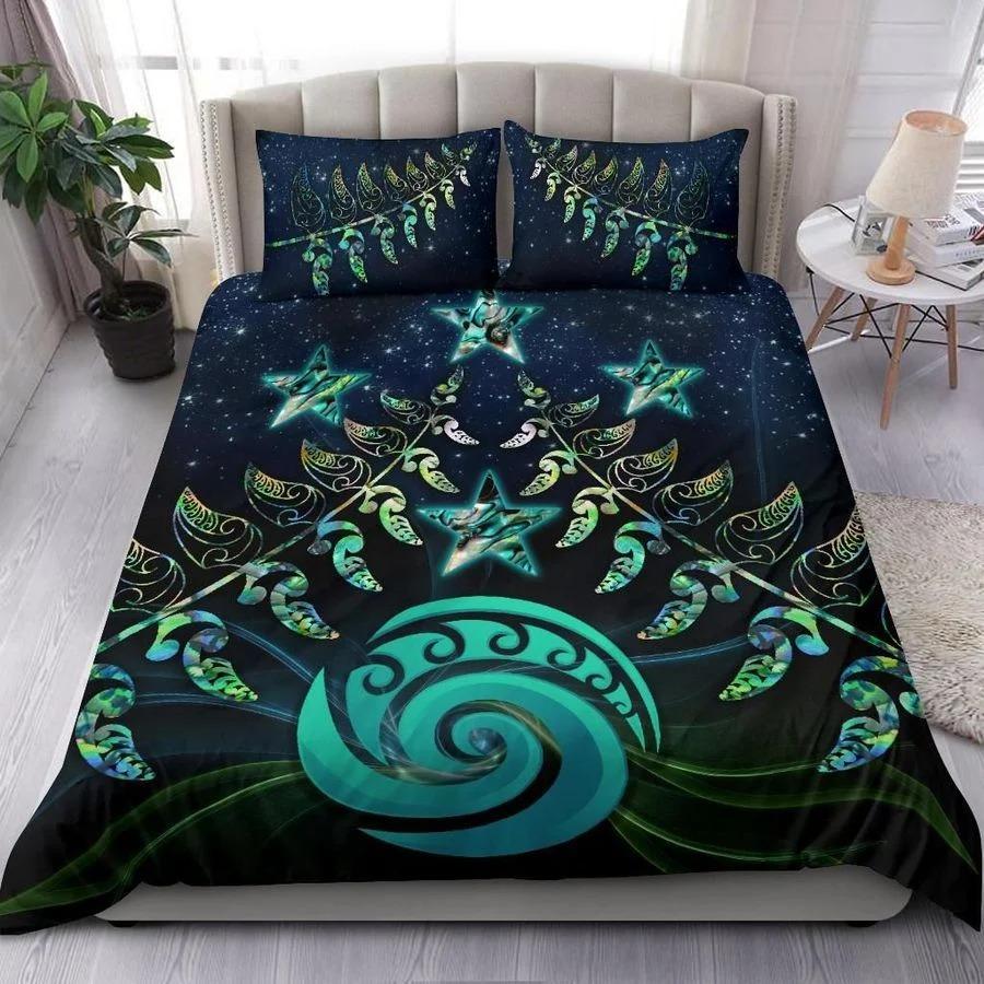 New Zealand Aotearoa Silver Fernm Paua Shell Bedding Set TA0712204