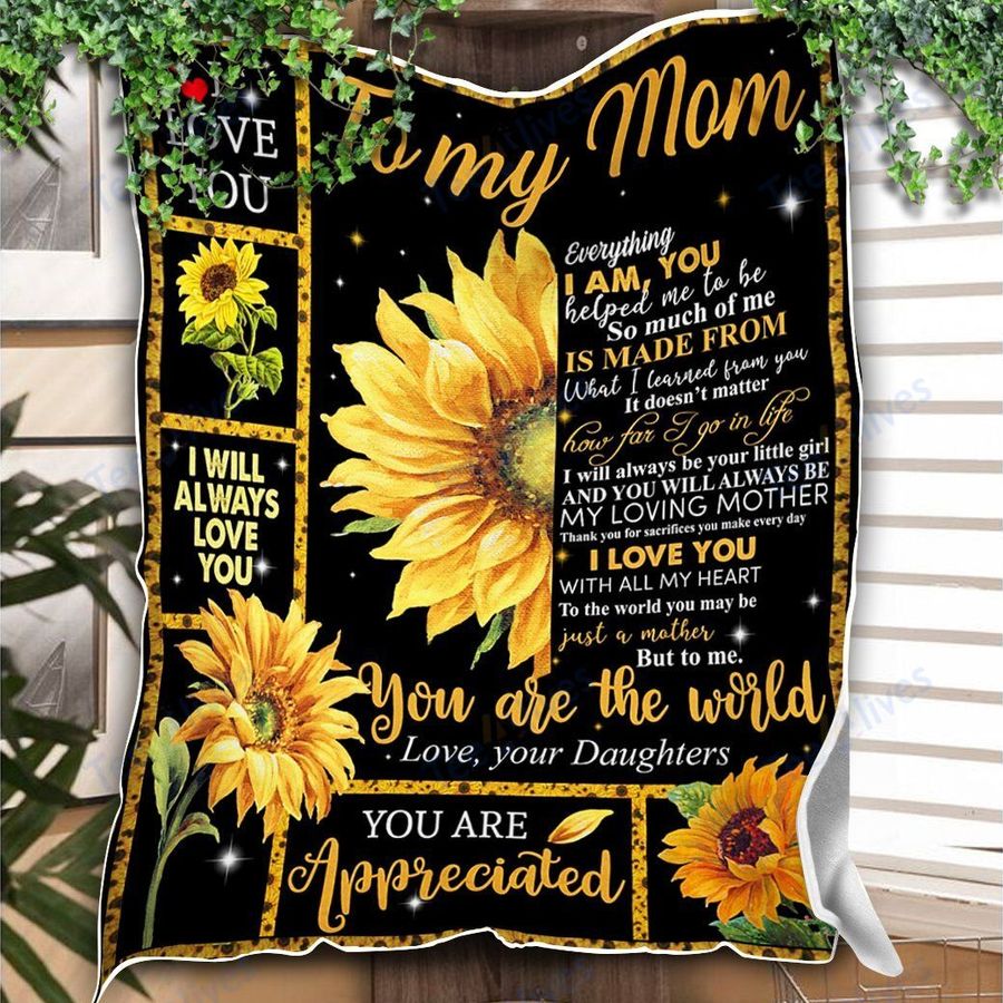 Custom Blanket Sunflower To My Mom -Best Gift For Mom Mother -Sherpa Blanket TA