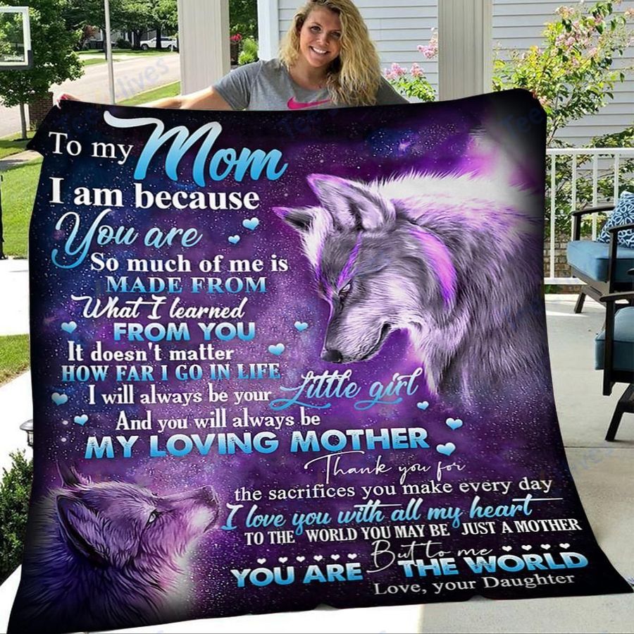 Custom Blanket Wolf To My Mother -Best Gift For Mom Mother -Sherpa Blanket TA