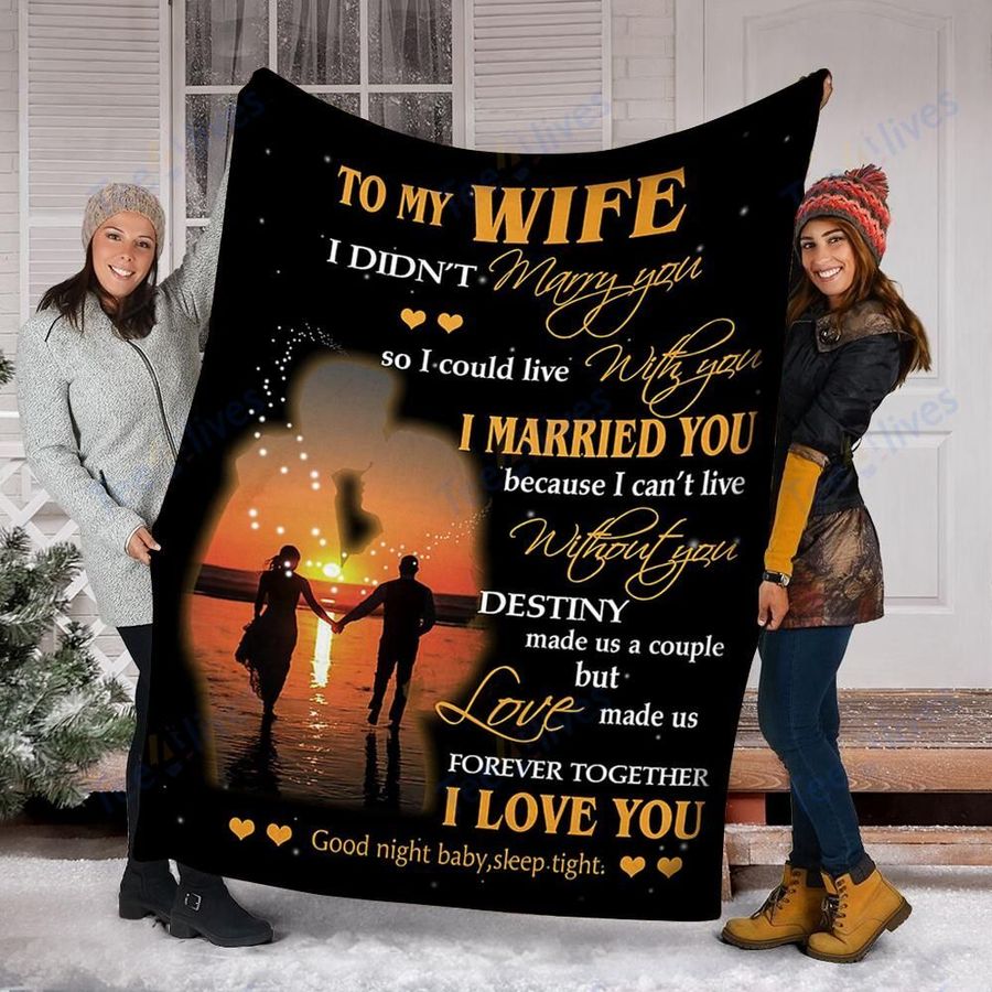 Custom Blanket To My Wife-Best Gift For Wife-Sherpa Blanket TA