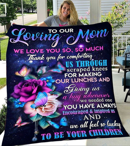 Custom Blanket Flower To My Mother -Best Gift For Mom Mother -Sherpa Blanket TA