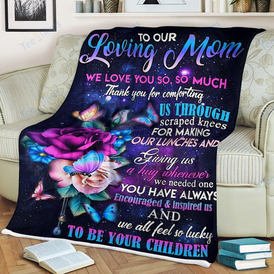 Custom Blanket Flower To My Mother -Best Gift For Mom Mother -Sherpa Blanket TA