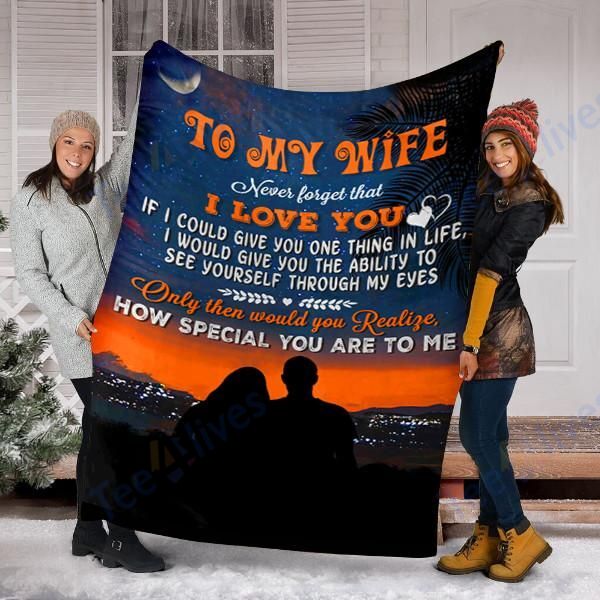 Custom Blanket To My Wife-Best Gift For Wife-Sherpa Blanket TA